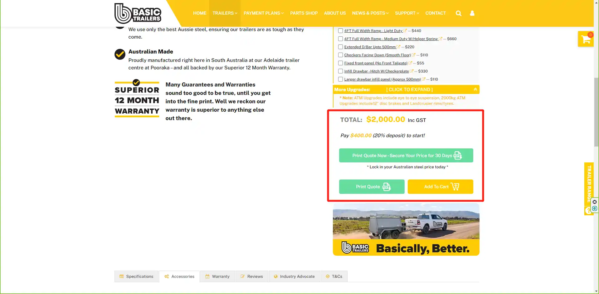 Basic Trailers Order Online
